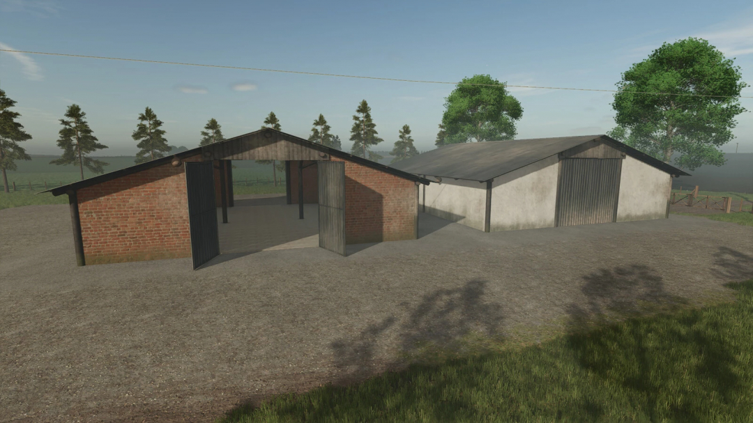 Farming Simulator 25 mod - BR Small Shed v1.0.0.0, two small farm sheds made of brick and metal, useful for storage in Farming Simulator 25.
