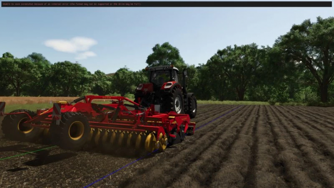 Farming Simulator 25 mod: FS25 Steyr Terrus CVT v1.2.0.0 tractor working in a farm field with tillage equipment.