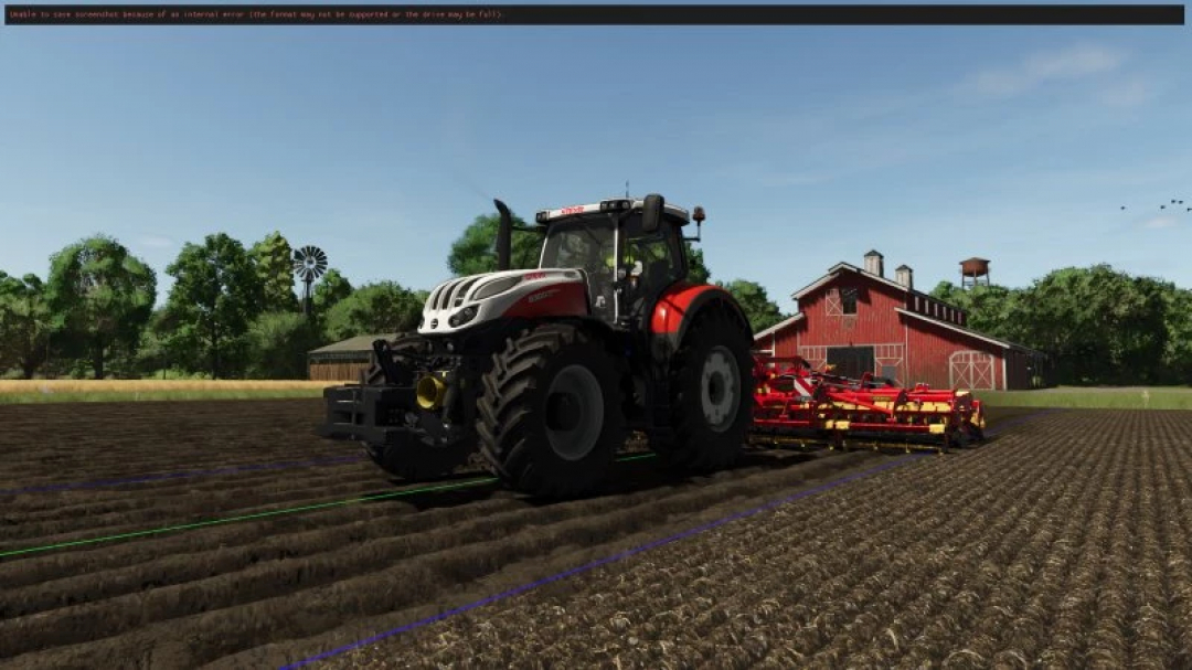 Farming Simulator 25 mod: FS25 Steyr Terrus CVT v1.2.0.0 tractor working on a farm field.