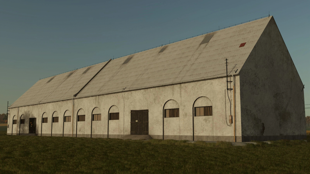 Old grain storage building from Farming Simulator 25 mods, part of the Old Grain Storages Pack v1.0.0.0.