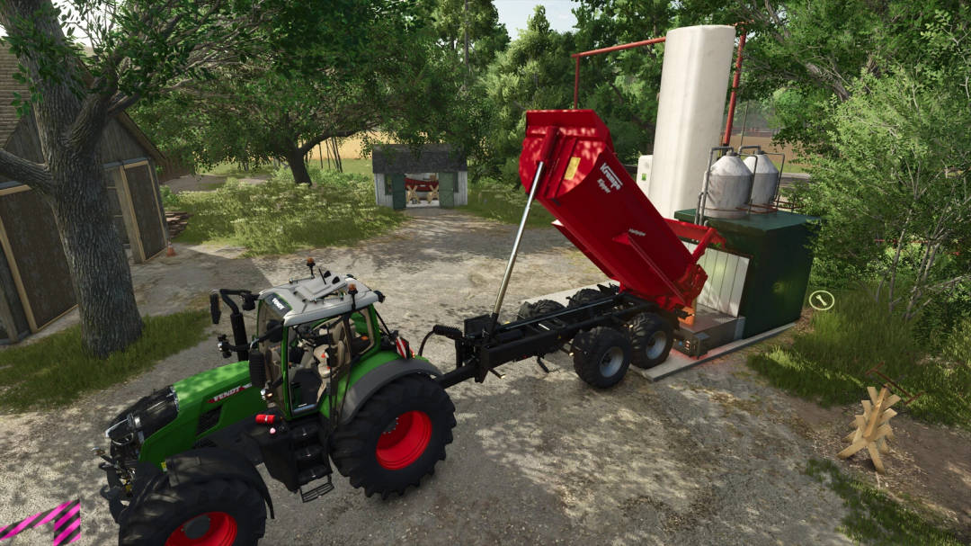 Farming Simulator 25 mod showing a Fendt tractor with seeds production setup, part of FS25 mods for crop cultivation.