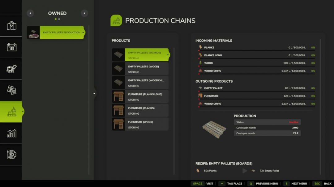 Empty Pallets Production V1.0