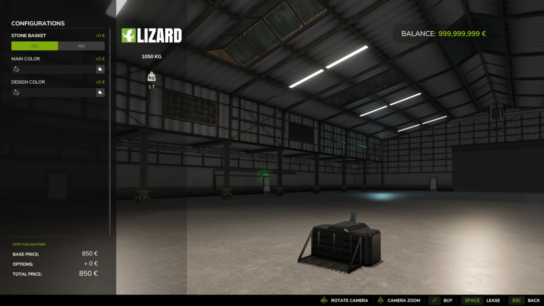 Lizard 1050 KG Weight V1.0