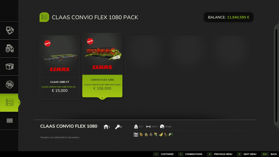 CLAAS CONVIO FLEX 1080 Pack V1.0