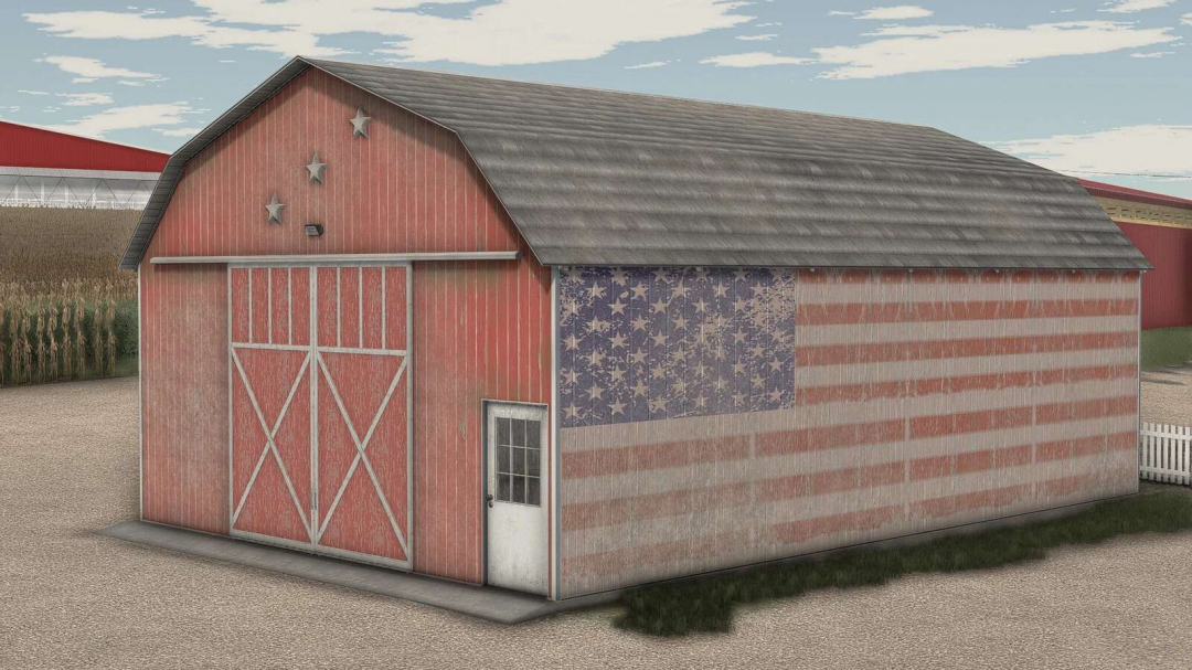 Old Barn With Flag v1.0