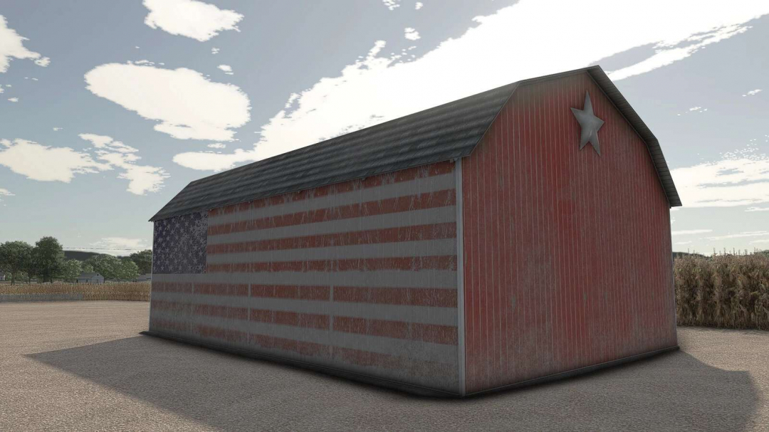 Old Barn With Flag v1.0