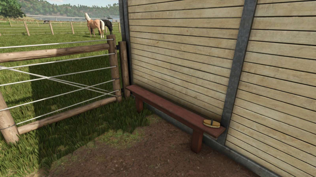 Bench With Horse Brush Holder v1.0