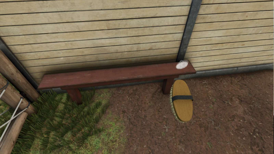 Bench With Horse Brush Holder v1.0