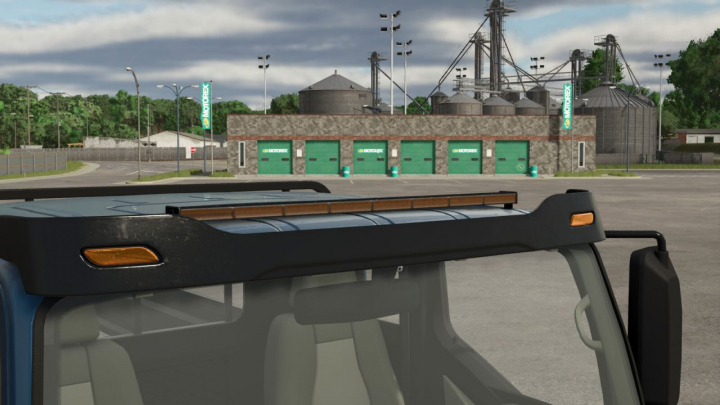 fs25-mods, Ramp Lighting 8 Orange Lights Prefab V1.0
