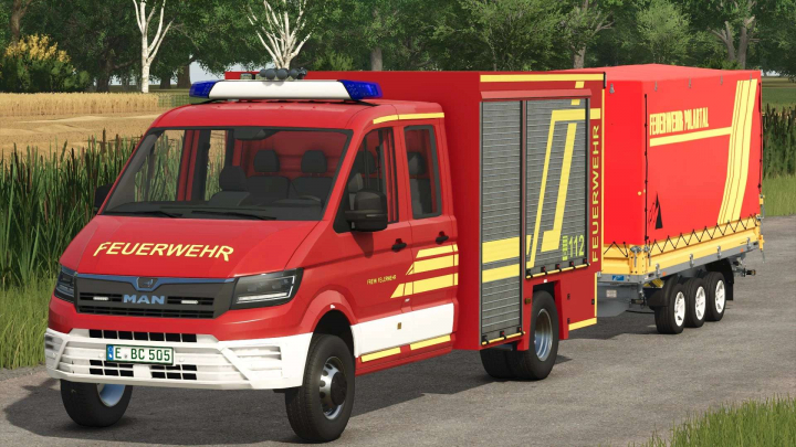 fs25-mods, MAN TGE TSF-W Truck & Stema Trius Firefighter Trailer v1.0