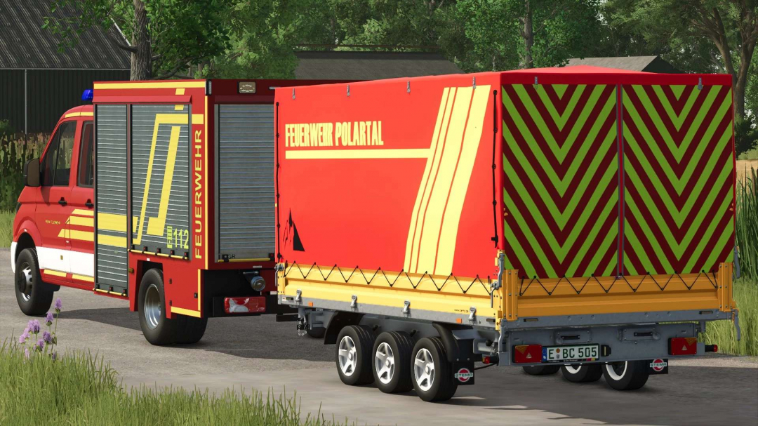 MAN TGE TSF-W Truck & Stema Trius Firefighter Trailer v1.0