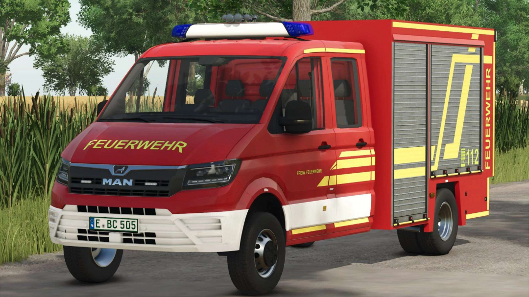 MAN TGE TSF-W Truck & Stema Trius Firefighter Trailer v1.0