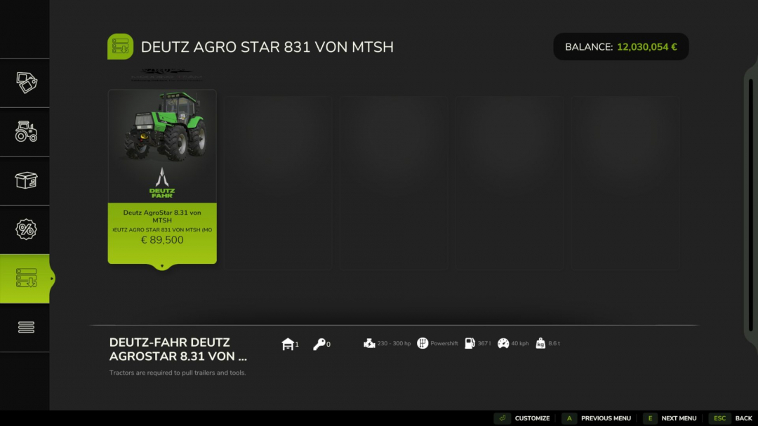 Deutz-Fahr Agro Star 8.31 MTSH V1.2