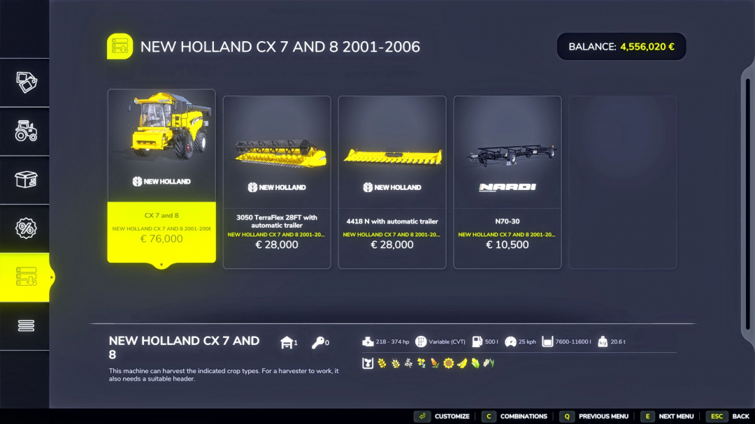 New Holland CX 7 & 8 2001-2006 V1.0
