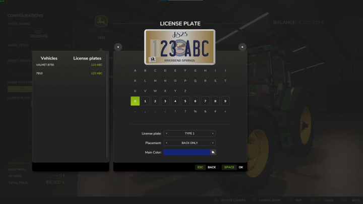 fs25-mods, License Plate Manager v1.0