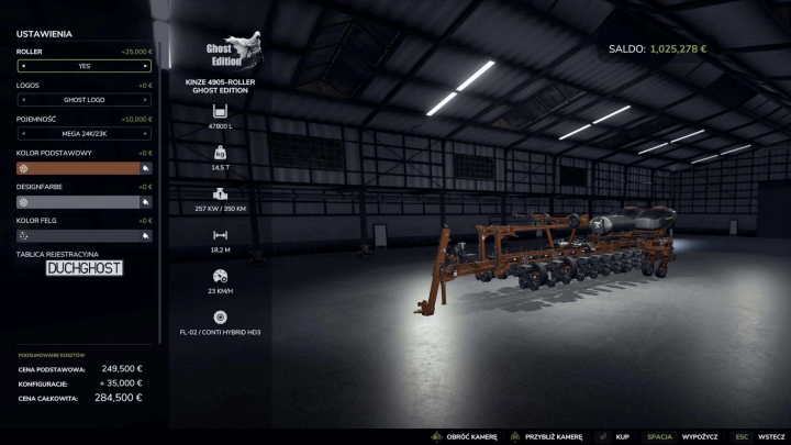 fs25-mods,  Kinze 4905 with roller v1.0.0.1