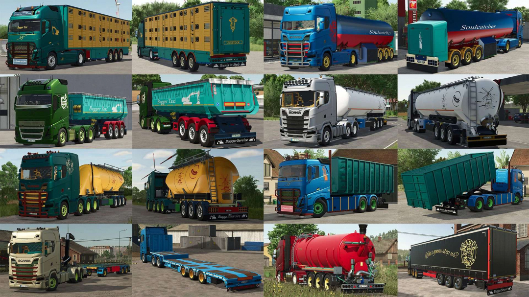 Scania & Volvo Trucks Pack + Trailers v1.0