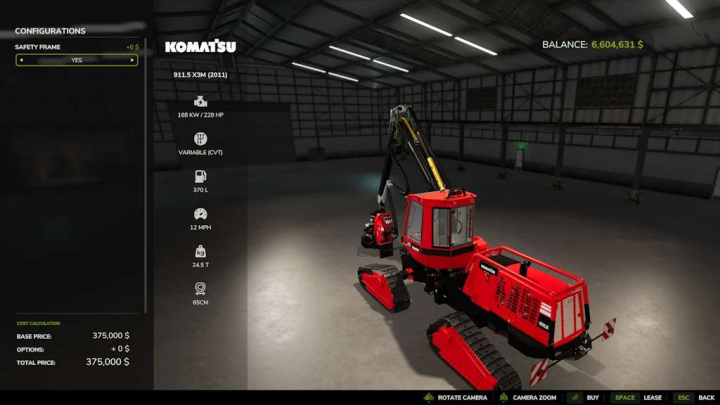 fs25-mods,  Komatsu Harvester 911 v1.8