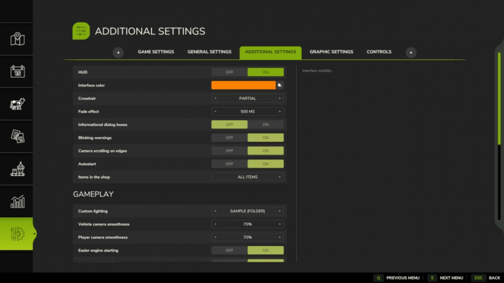 fs25-mods,  Additional Game Settings V1.0.0.5