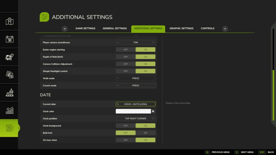 Additional Game Settings V1.0.0.5