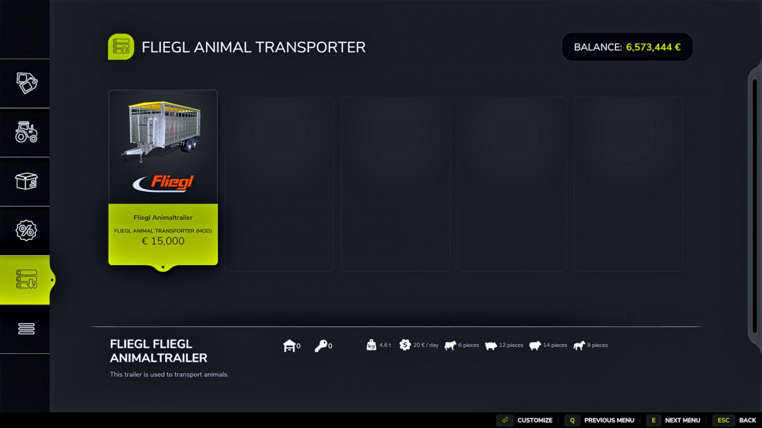 Fliegl Animal Transport Trailer V1.1