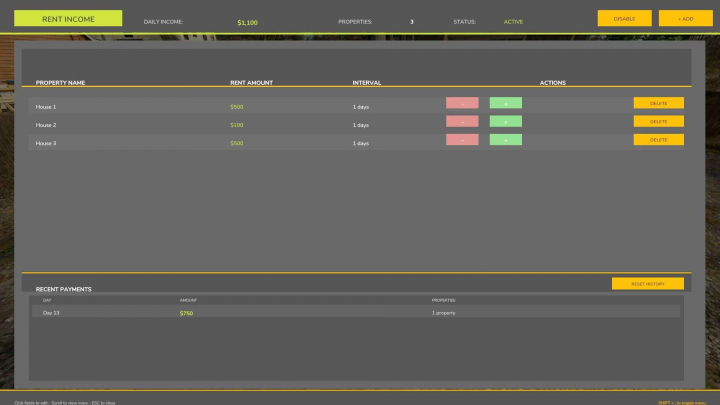 fs25-mods,  Rent Income Manager v1.0