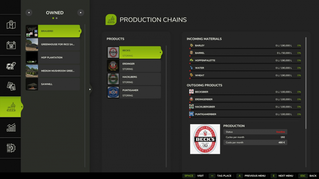 Brewery with hop plantation V1.0.3