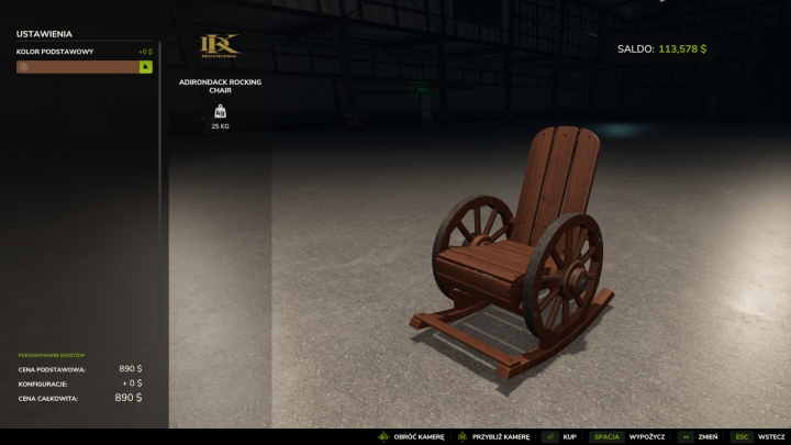 fs25-mods, FS25 Adirondack Rocking Chair (PC only)