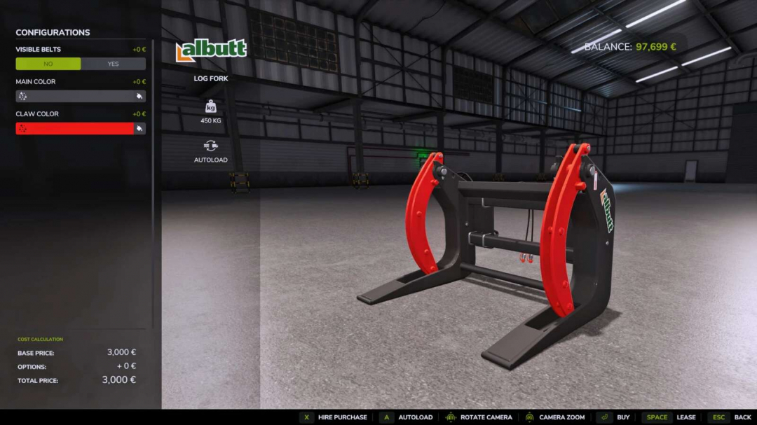 Pallet Fork With Tension Belts v1.0