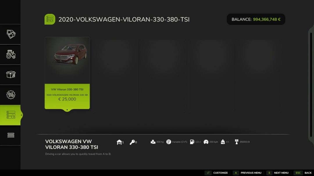 Volkswagen Viloran 330-380TSI v1.0