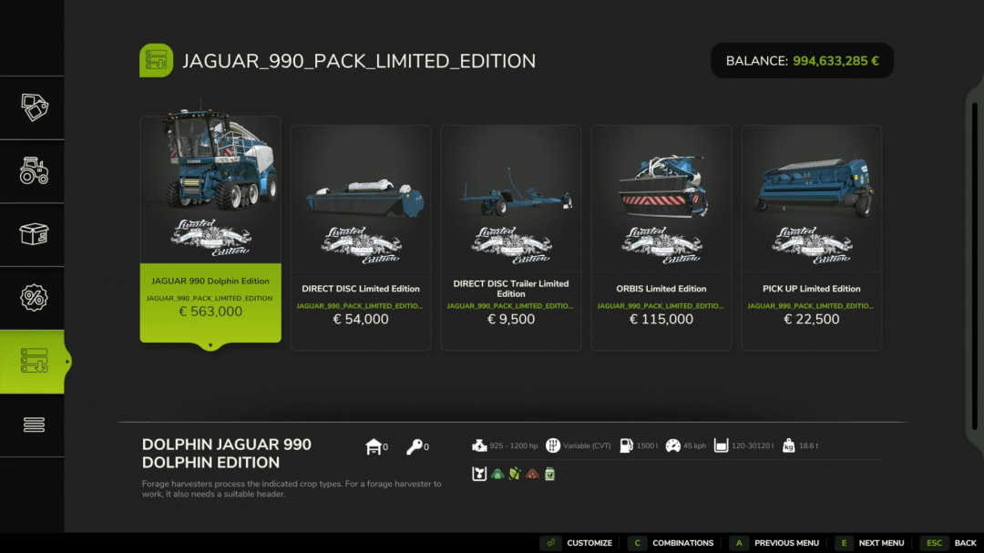 Claas Jaguar 990 TT Pack Limited Edition V1.0.0.2