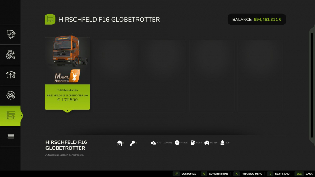 Volvo F16 – Hirschfeld Version V1.0