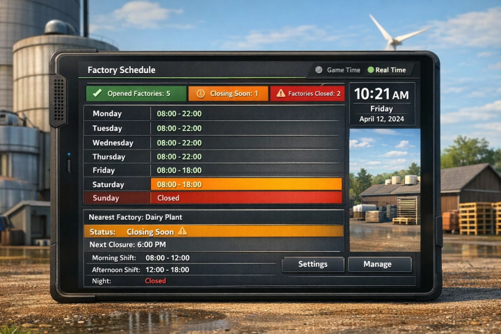 fs25-mods, Factory Week Schedule v2.0