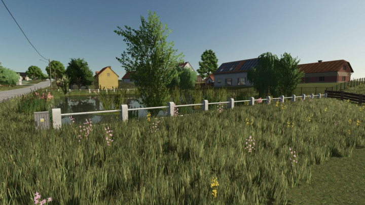 fs25-mods,  White Plaster Fence (Prefab) V1.0