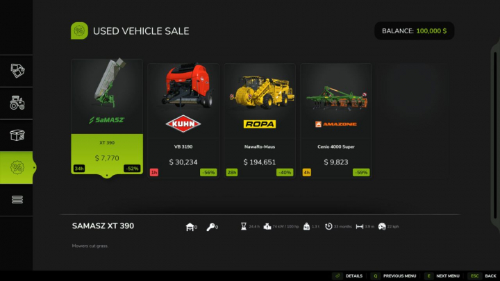 fs25-mods,  Used Sales Time Left V1.0