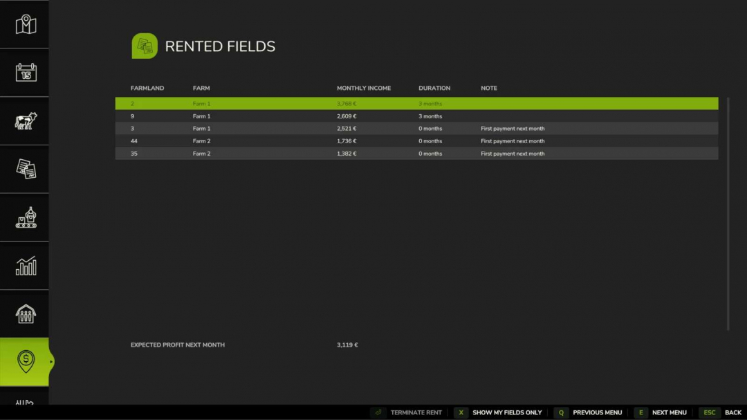 Rent Your Field v1.0