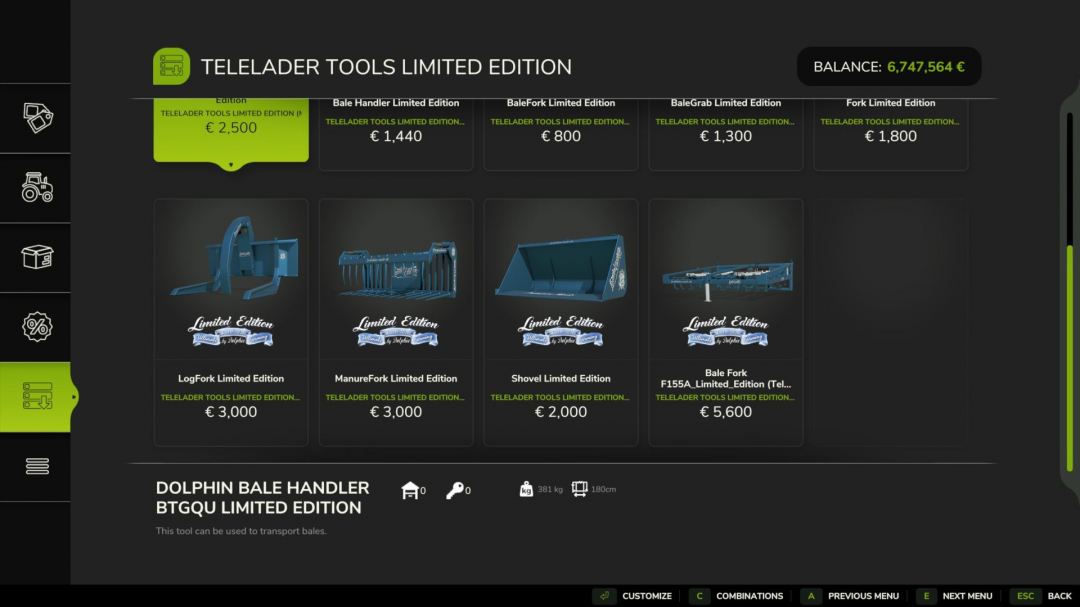 Telehandler Tools Limited Edition v1.0