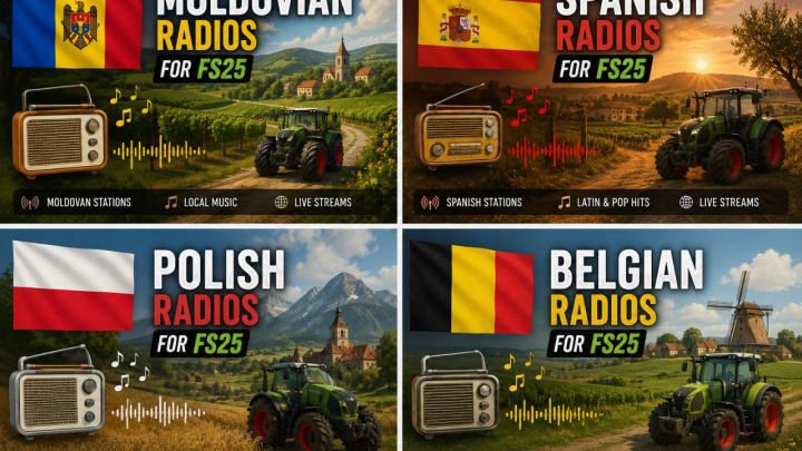 fs25-mods,  Belgian, Spain, Moldovan, Polish Radio Stations V1.0