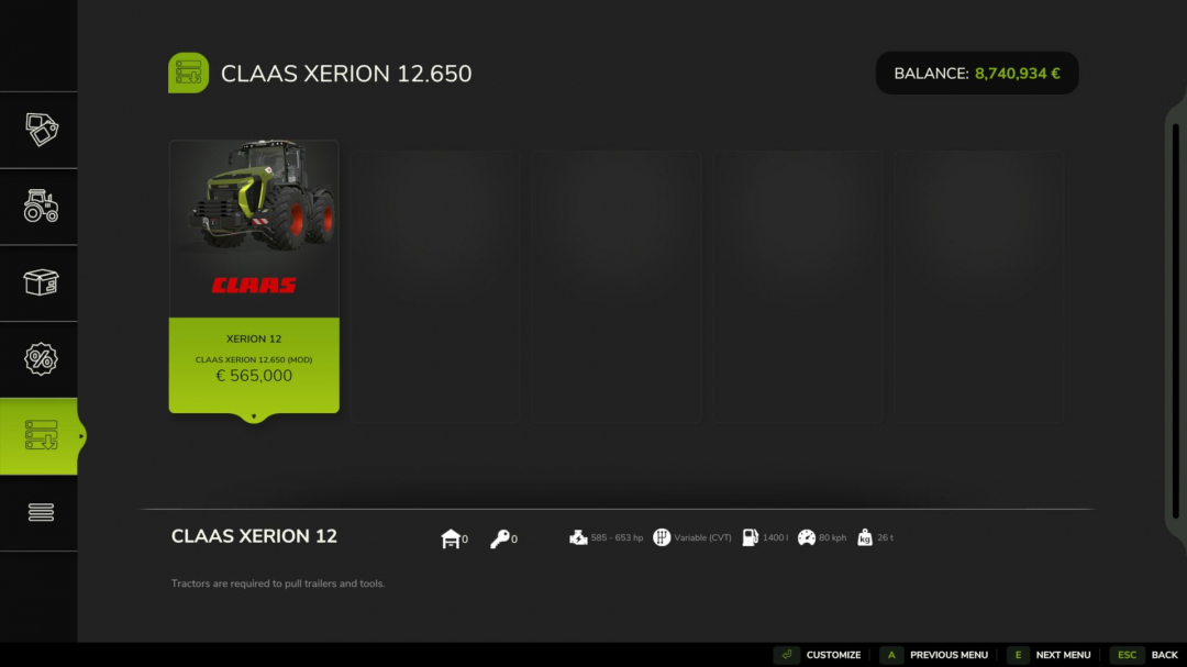 Claas Xerion 12.650 V1.0.0.8