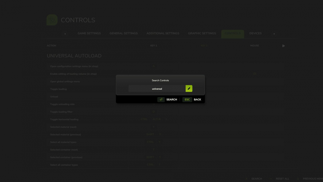 Search Bar for Controls Setting Menu V1.0
