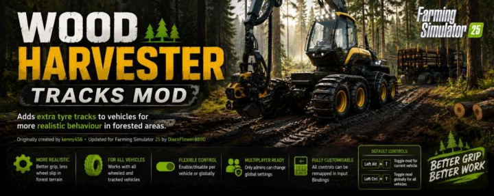 fs25-mods, Wood Harvester Tracks V1.0.3