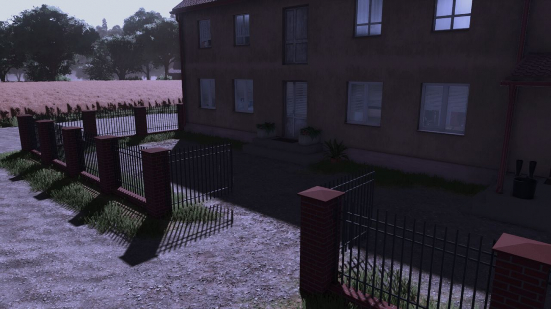 Red Brick And Metal Fence V1.0