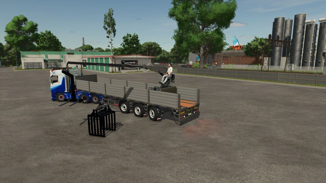 Stenen trailer with crane V1.0