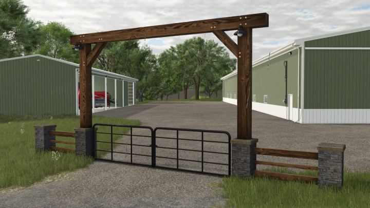 fs25-mods, American Ranch Gate Entrance V1.0