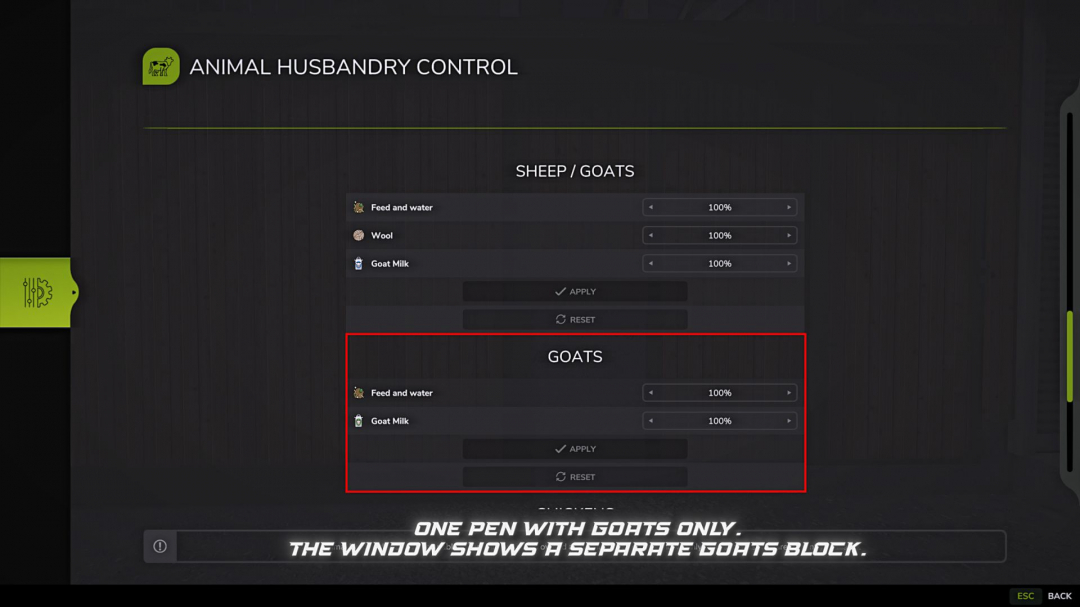 Animal Husbandry Control v1.0