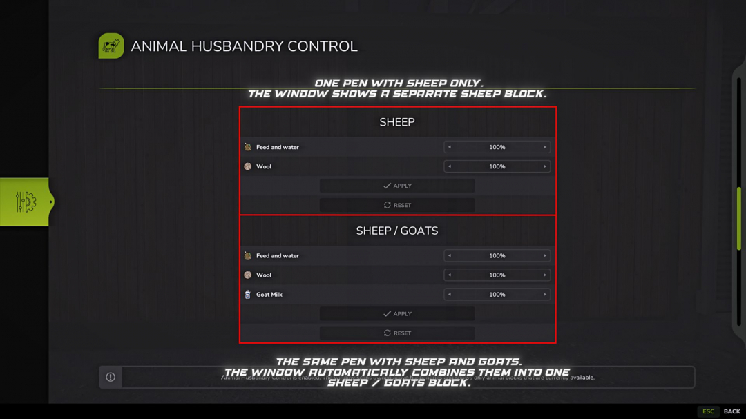 Animal Husbandry Control v1.0