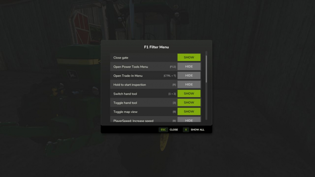 F1 Filter Menu V1.0