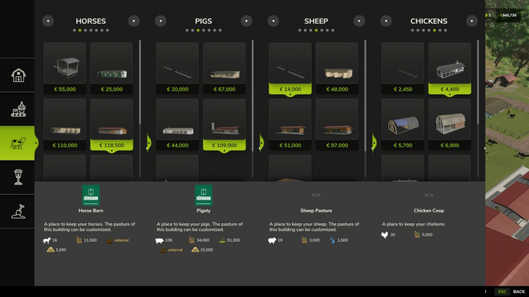 Build Menu: Husbandry Storage Info V1.0