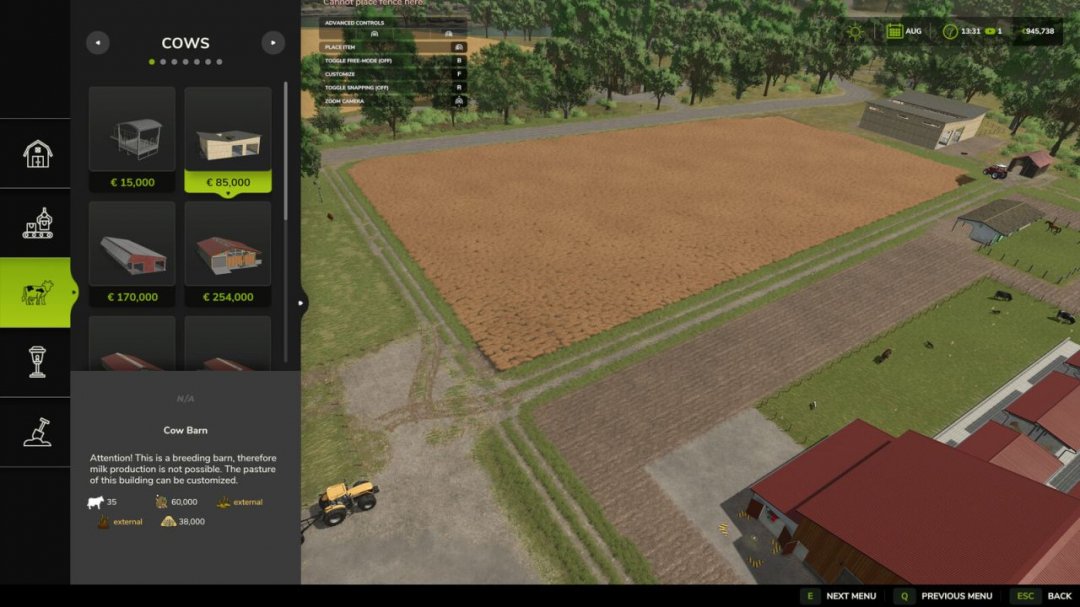 Build Menu: Husbandry Storage Info V1.0