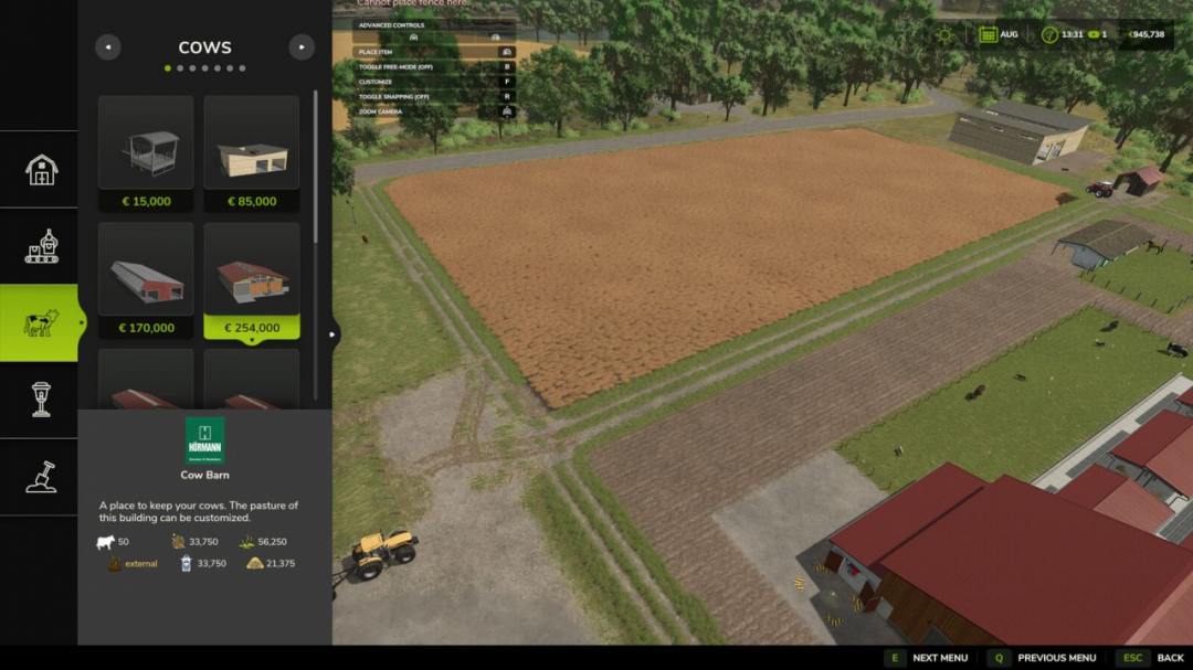 Build Menu: Husbandry Storage Info V1.0